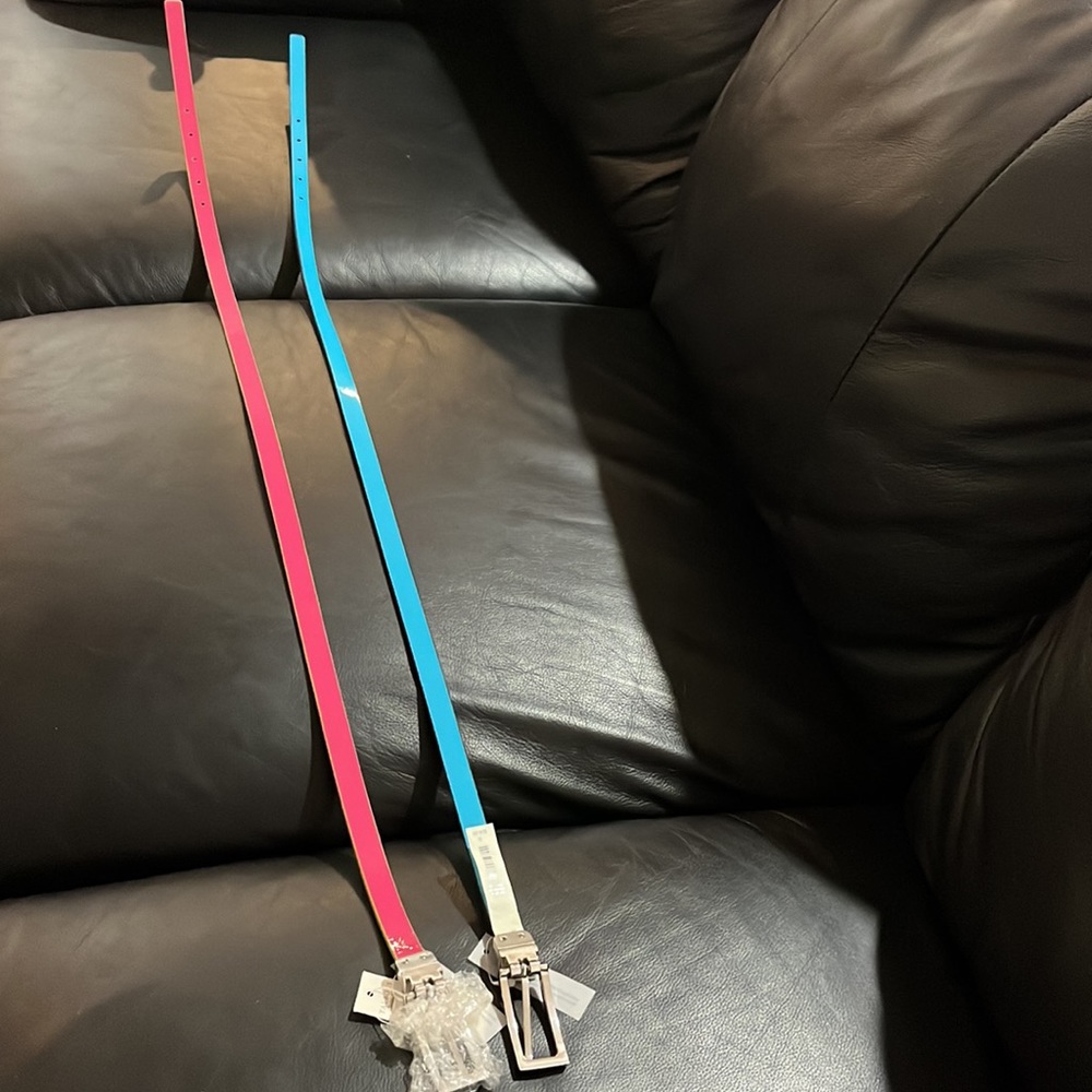 Set of Two Reversible Talbots Belts NWT Black/Blue and Green/Pink Size Small